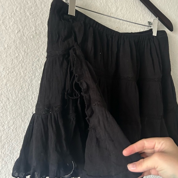 ASOS Black Mini Cotton Skirt Sz 12 Whimsigoth Fairy Grudge Soft Goth - Picture 8 of 14